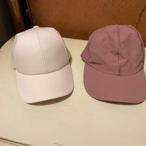 Set of Two Caps in Cream and Mauve- Lululemon and BLANK